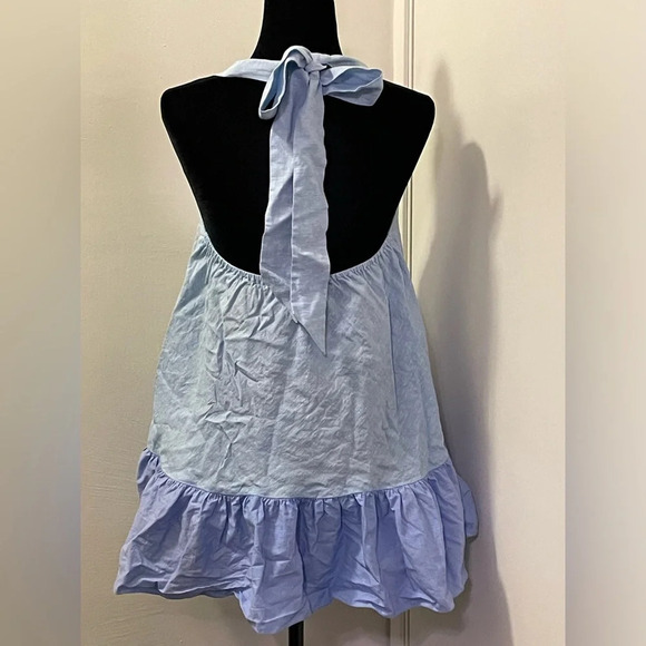 SACHIN + BABI x ANTHROPOLOGIE Linen Halter Blouse in Blue - Picture 5 of 10